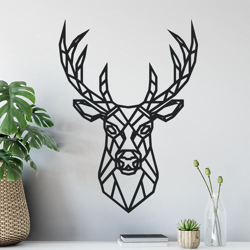 Geometric Polygonal Stag Head Wall Sticker | Apex Stickers