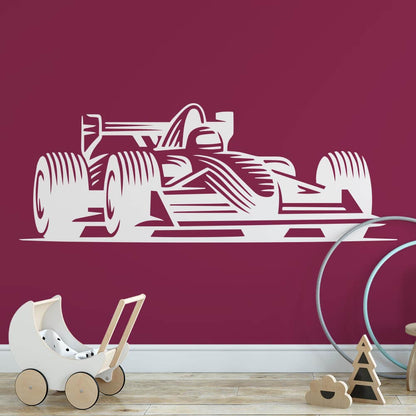 Cartoon style F1 Formula One Race Car Wall Sticker | Apex Stickers