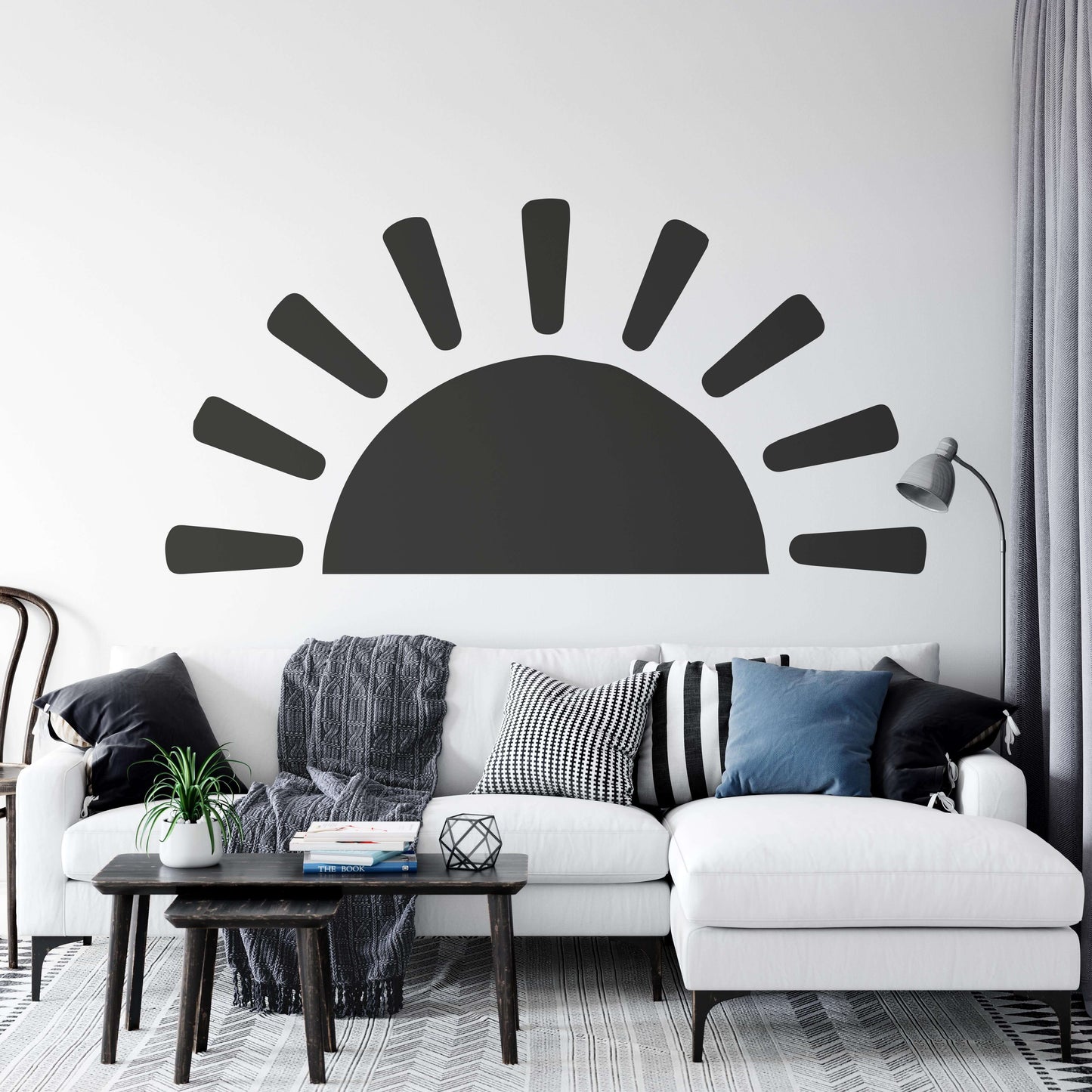 Boho Chic Half Sun Sunset Sunrise Wall Sticker | Apex Stickers