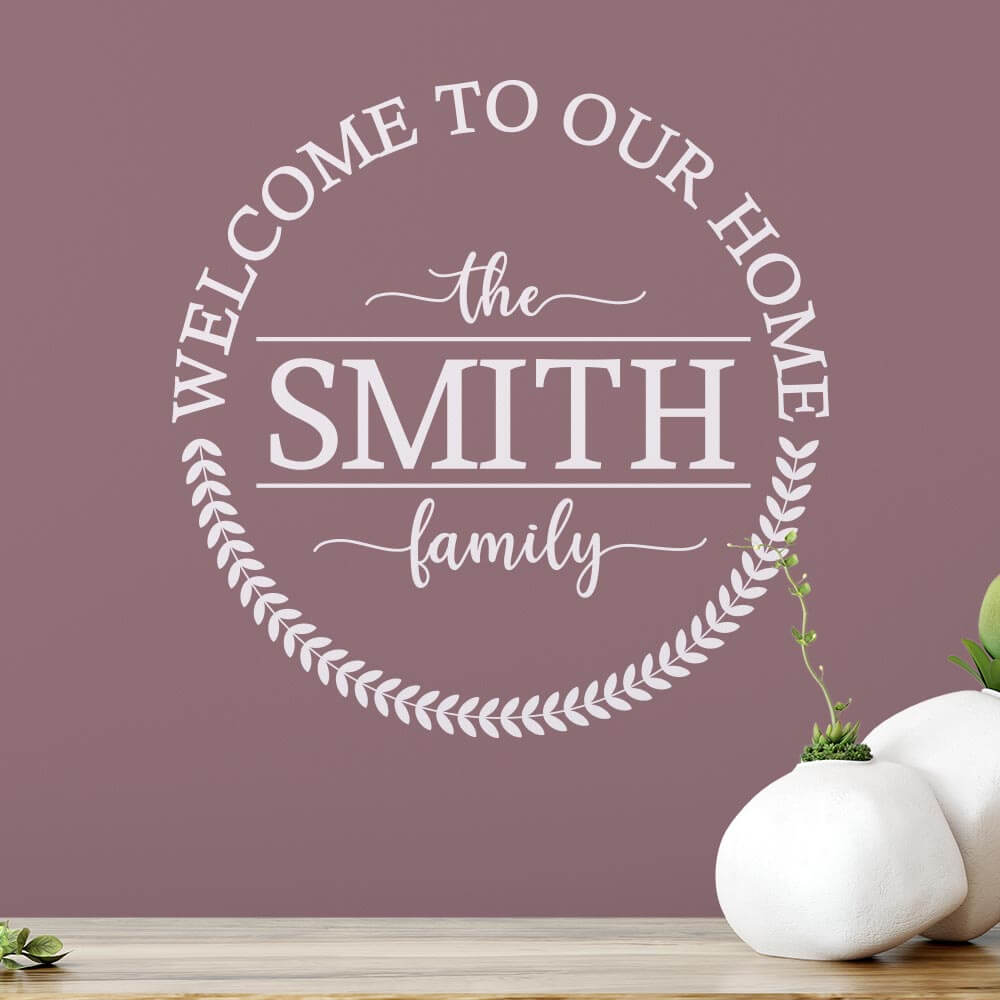 Personalised Family Name Welcome Wall Sticker | Apex Stickers